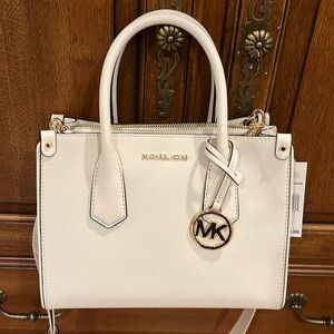 NWT Michael Kors handbag light cream, leather satchel MSRP $328
